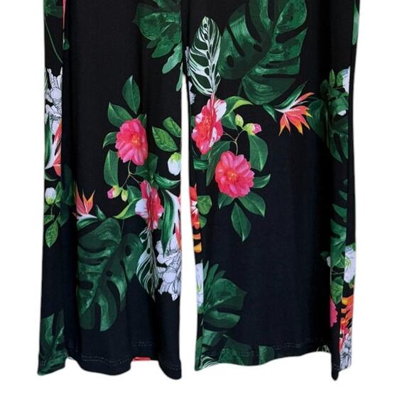 Not For Sale Vince Camuto Pants Women Large Black Wide Leg Tropical - Picture 4 of 9